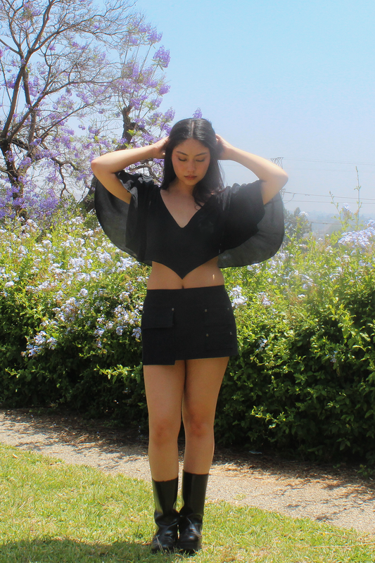 COMING SOON! Lotus top - Black (Made to order)